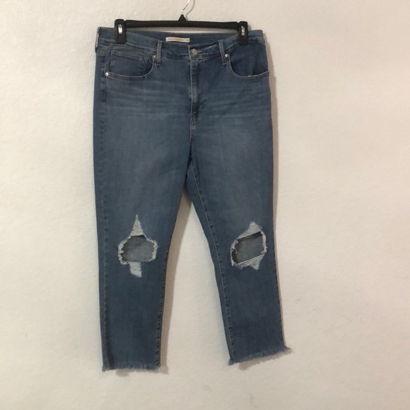 Levis 724 Ripped Straight-Leg Jeans - Picture 1 of 6